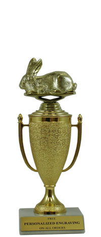 Bunny Rabbit Trophy With Real Marble Base, Cup And Free Engraving