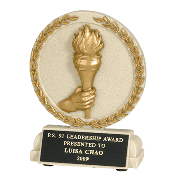 Achievement Torch Cast Stone Trophy - Click to enlarge