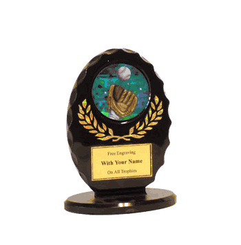 Acrylic Black Oval Award - T-Ball - Click to enlarge