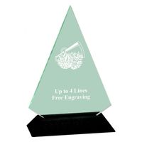 Acrylic Triangle Award With Black Base - Cheer & Megaphone