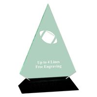 Acrylic Triangle Award With Black Base - Football
