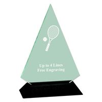 Acrylic Triangle Award With Black Base - Tennis