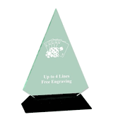 Acrylic Triangle Award With Black Base - Cards