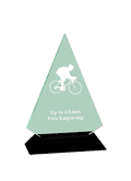 Acrylic Triangle Award With Black Base - Cycling