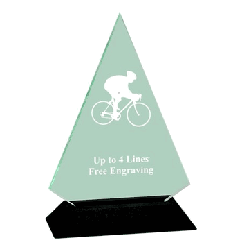 Acrylic Triangle Award With Black Base - Cycling - Click to enlarge