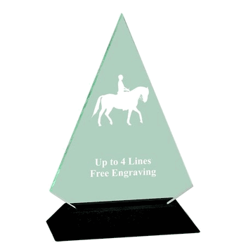 Acrylic Triangle Award With Black Base - Equestrian - Click to enlarge