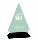 Acrylic Triangle Cheer & Megaphone Award With Black Base