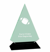 Acrylic Triangle Football Award With Black Base