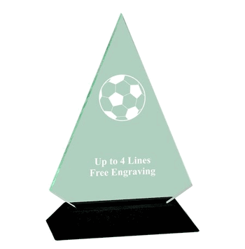 Acrylic Triangle Soccer Award With Black Base - Click to enlarge
