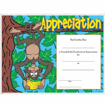 Appreciation Certificate - Click to enlarge