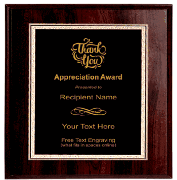 Appreciation Plaque - Click to enlarge