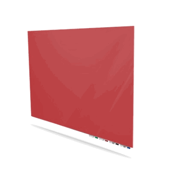 Aria Low Profile Magnetic Glass Board, 3'H x 5'W, Rose - Click to enlarge