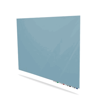 Aria Low Profile Non-Magnetic Glass Board, 3'H x 5'W, Denim - Click to enlarge
