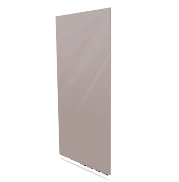 Aria Low Profile Non-Magnetic Glass Board, 5'H x 3'W, Lilac Gray - Click to enlarge