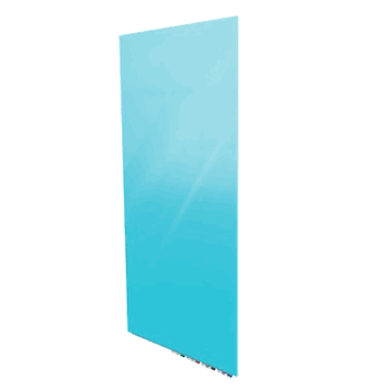 Aria Low Profile Non-Magnetic Glass Board, 6'H x 3'W, Blue - Click to enlarge