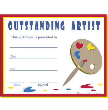 Free Art Certificates, Printable Art Certificate, Art Award Certificate