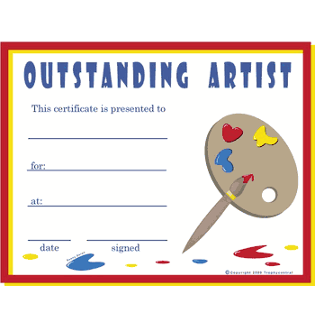 Art Award Certificate - Free Template - Click to enlarge