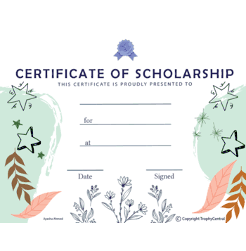 Award of Scholarship - Click to enlarge