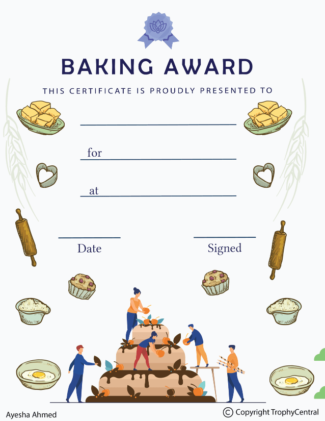 Free Baking (BakeOff) Award Certificate Template TrophyCentral
