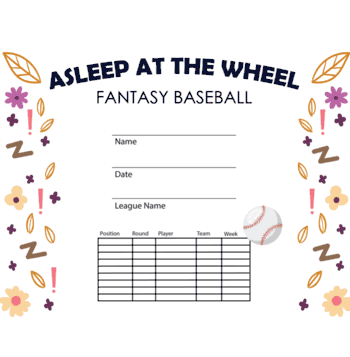 Baseball: Asleep at the Wheel Free Template - Click to enlarge