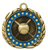 Baseball Diamond & Bats Medal with Personalized School, Team or Event Name