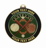 Baseball Insert Medal with Personalized Rim
