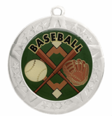 Baseball Medal - Silver Frame, 2 3/4"