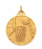 Basketball Hoop Medal (1 1/4")