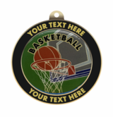 Basketball Insert Medal with Personalized Rim