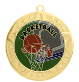 Basketball Medal - Gold Frame, 2 3/4"