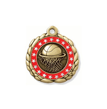 Basketball Medal with Personalized School, Team or Event Name - Click to enlarge