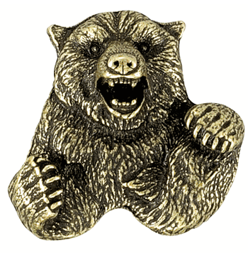 Bear Antique Brass Mascot Lapel Pins - Click to enlarge