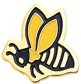 Bee Mascot Lapel Pins with Color Finish