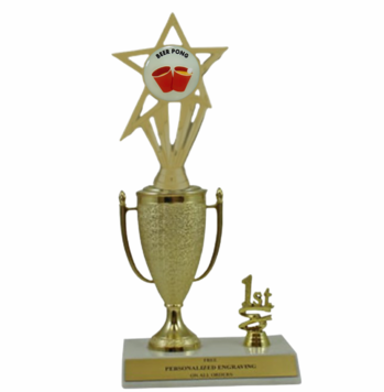 Beer Pong 1st, 2nd and 3rd Place Award Cup Trophy with Insert - Click to enlarge