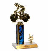 Bicycle (Bike Figure) Trophy with Place Trim (1st, 2nd, or 3rd)
