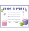 Birthday Award Certificate (Girl) - Free Template - Click to enlarge