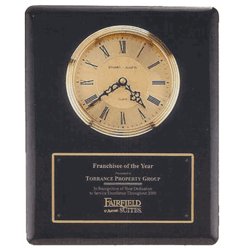 Black Piano Finish Engraved Clock - Click to enlarge
