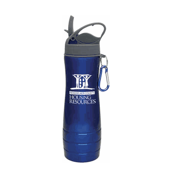 Blue Custom Stainless Steel Water Bottles - Click to enlarge