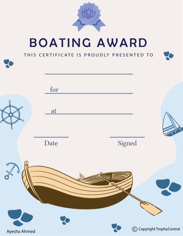 Free Boating Certificate Template TrophyCentral