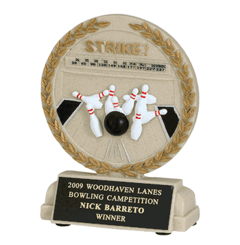 Bowling Cast Stone Trophy - Click to enlarge