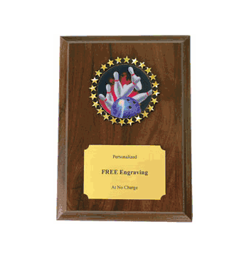 Bowling Pins Holographic Plaque - Click to enlarge