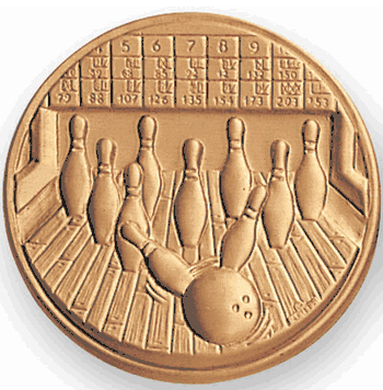 Bowling "Strike" (507397) Medal Litho Medal Insert - Click to enlarge