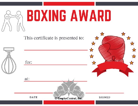 Free Boxing Certificate | Free Templates