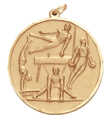 Boys Gymnastics - 2 Inch Diamond Cut Edge Medal with Ribbon