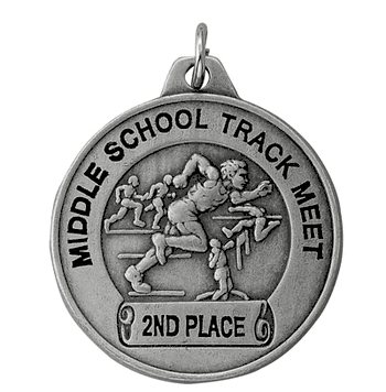 Boys Track, 1 1/2" TCM Series Medals - Silver - Click to enlarge
