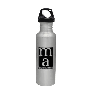 BPA Free Torpedo Collection Water Bottles - Silver - Click to enlarge