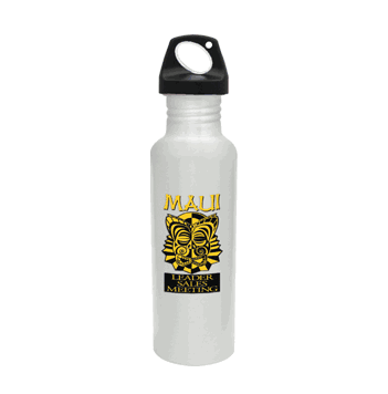 BPA Free Torpedo Collection Water Bottles - White - Click to enlarge