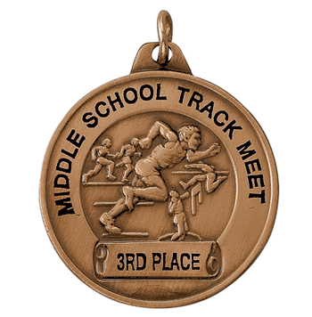 Bronze Boys Track Medals with Front Imprint - Click to enlarge