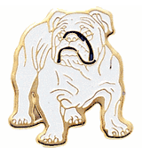 Bull Dog Mascot Lapel Pins with Color Finish