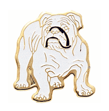 Bull Dog Mascot Lapel Pins with Color Finish - Click to enlarge